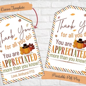 Thanksgiving Geschenk behandeln Tags, danke für alles, was Sie tun Tags behandeln, Lehrer, Freunde, Familie, Schule, Mitarbeiter, Zapfwelle, Friendsgiving behandeln Tag