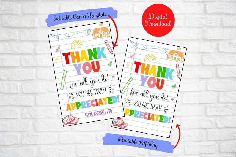 Teacher Appreciation Gift Tags, Thank You for All You Do,thank You Gift ...