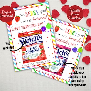 Cartes de la Saint-Valentin pour des collations aux fruits, Je suis heureux que nous soyons amis, Pack de collations aux fruits Saint-Valentin pour la classe, l'école, la garderie, Bonbons aux fruits Saint-Valentin