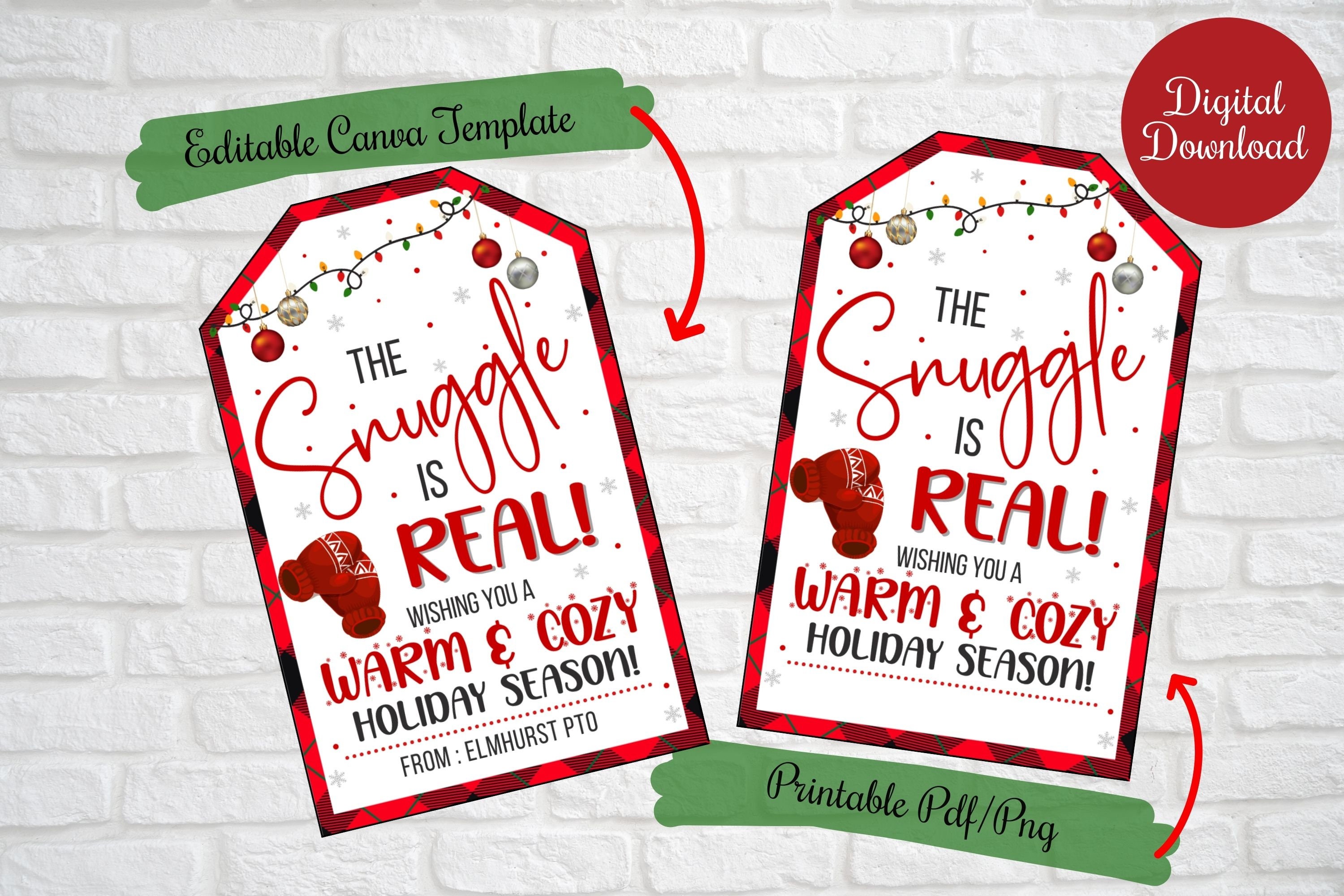 The Snuggle is Real (Red) Christmas Gift Tag – Creative Fusion Designs