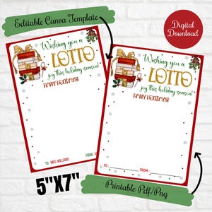 Porte-cartes à gratter loterie de Noël pour enseignant, collègue du personnel infirmier, en vous souhaitant du bonheur au loto, école pto pta imprimable,