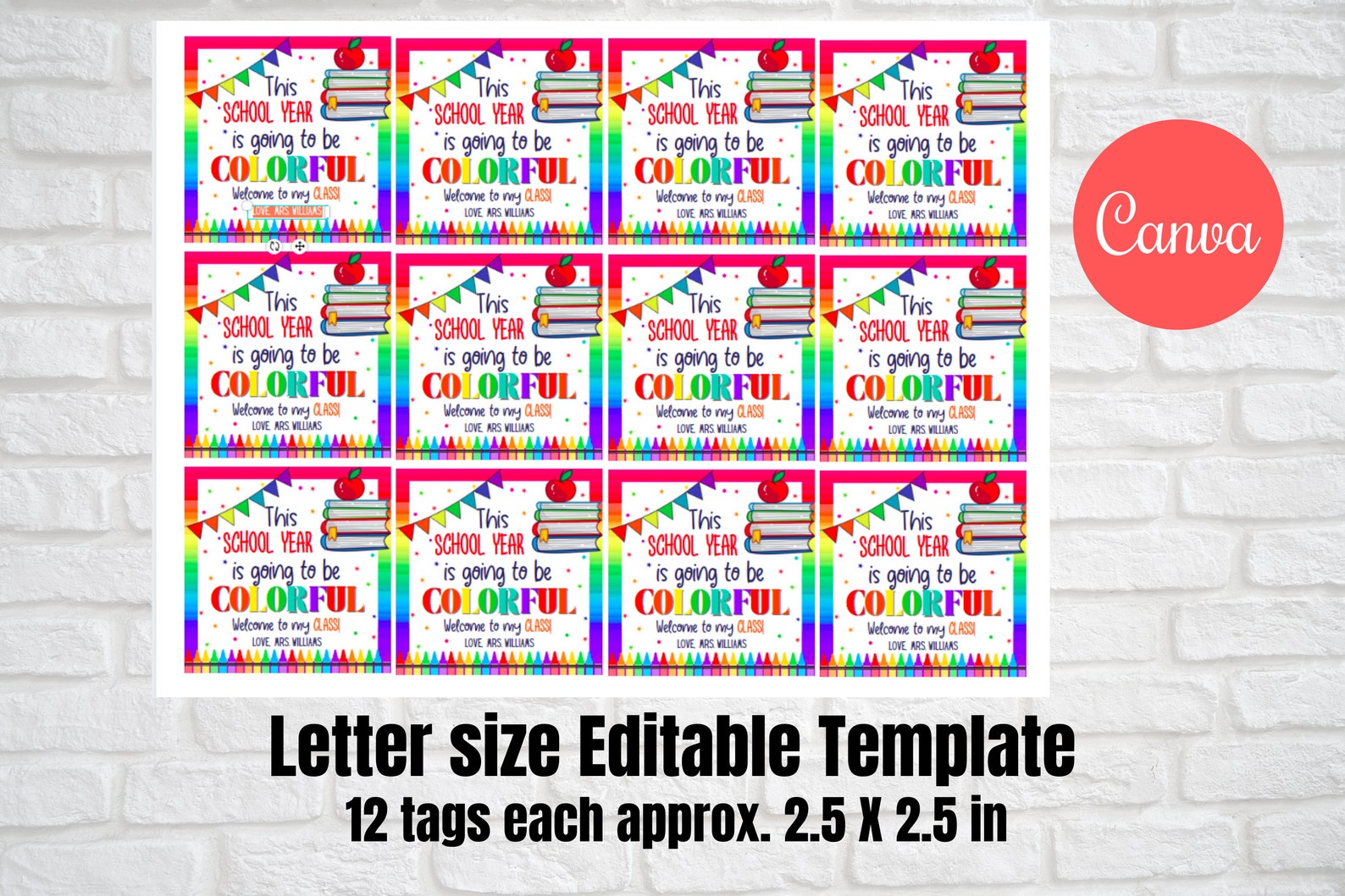 Back to School Crayons Gift tags This school year is going to Etsy