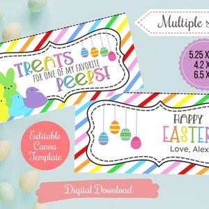 Friandises pour l'un de mes toppers de sac de friandises Peeps préférés, étiquette pliable de guimauve de Pâques, toppers de sac de friandises de classe modifiable, collègue, équipe
