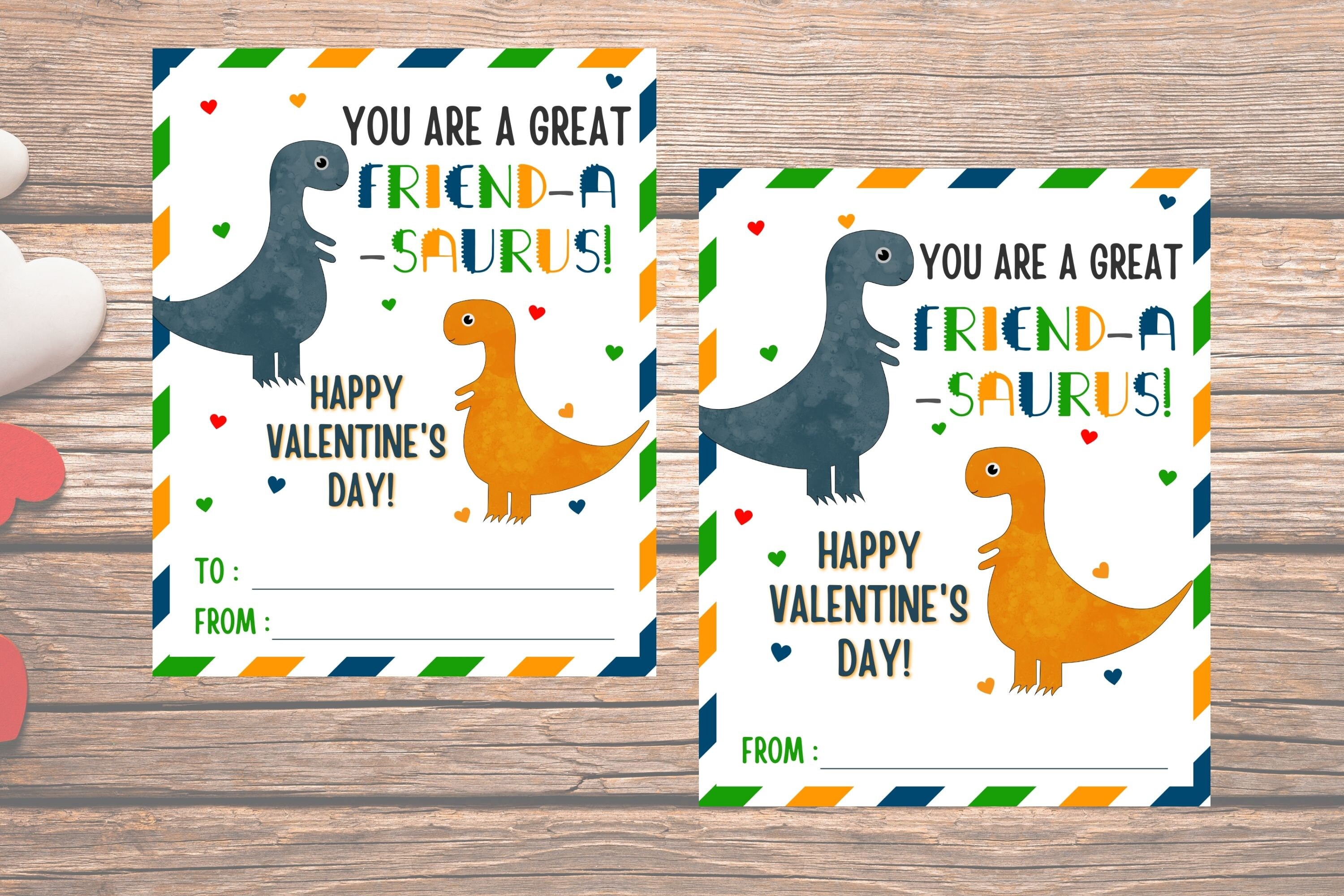 Printable Valentine Dinosaur Cards Instant Download Dinosaur - Etsy