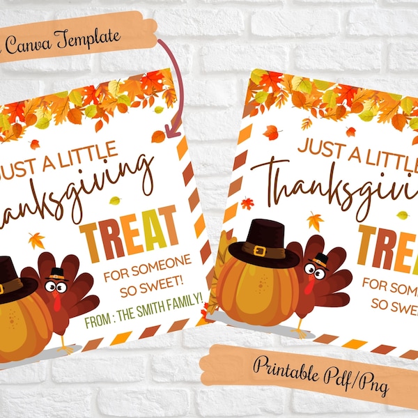 Thanksgiving Gift treat Tags, Just a little thanksgving treat tags for someone so sweet,teacher, friends, family, school, co-workers, PTO