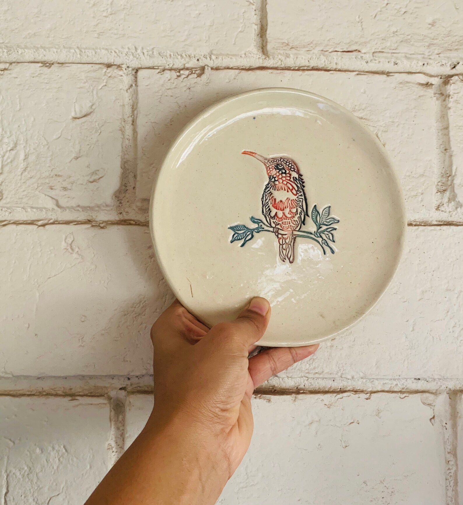 Kingfisher White Wall Plate Medium Single Piece Etsy