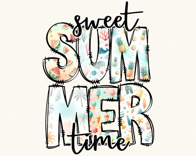 Sweet Summer Time PNG, Retro Trendy Designs, Women's Summer Sublimation File, Digital Download Shirt Art, Summertime & Sublimation