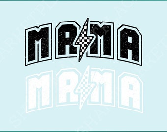 Mama Lightning Bolt SVG/PNG, Game Day Retro Mother's Day Gift Shirt Design, Mom SVG, Sublimation Heat Transfer, Mama Shirt