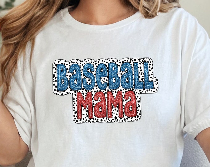 Trending Baseball Mom PNG, Dalmatian Glitter Sublimation Design, Retro Baseball Shirt Heat Transfer, Sports Team Season, Digital Download