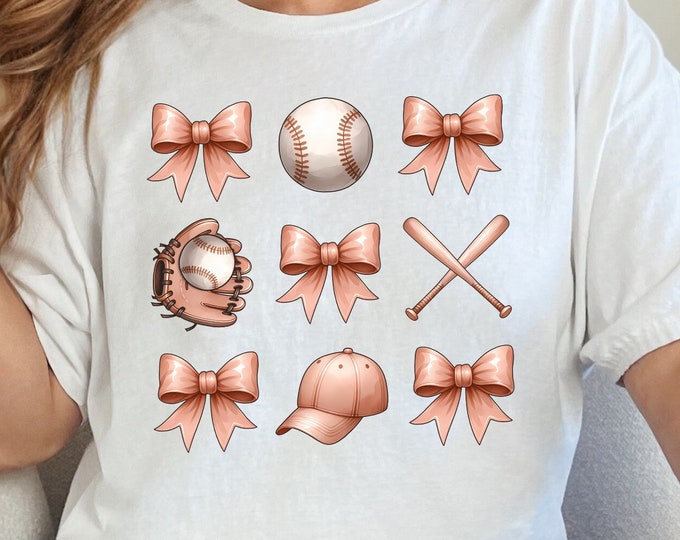 Pink Baseball Mom & Sister Coquette Bow PNG Bundle, Pastel Baseball Glove, Cap Illustrations, Baseball Bat Fashion Clipart, Digital Download