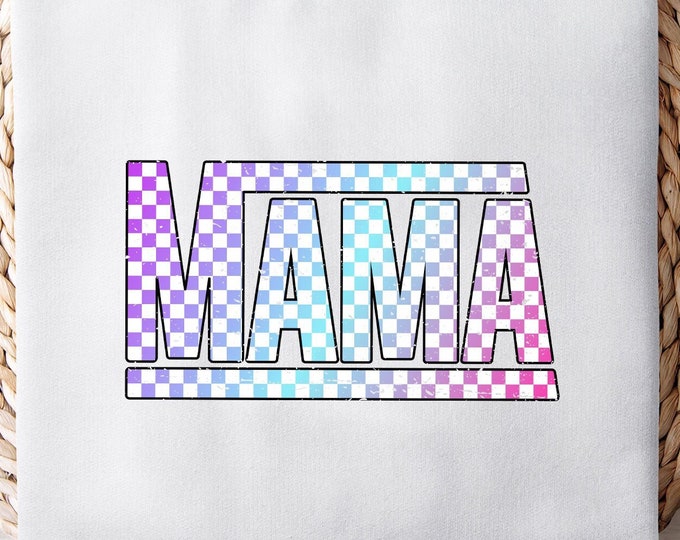 Retro Checkered Mama PNG, Distressed Mom T-Shirt Design, Sublimation Mother's Day Gift, Best Sellers PNG, Mama Shirt Checkered Flag Graphic