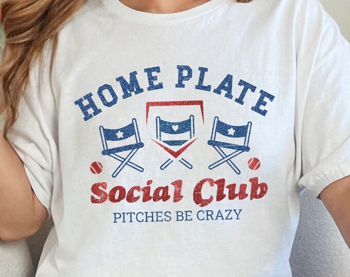 Glitter Home Plate Social Club PNG, Baseball Mom Sublimation PNG, Ballpark Mama Digital Download, Sports Team Softball T-Shirt Design