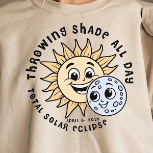 2024 totale zonsverduistering sublimatie, 8 april retro hemelse ontwerpen, grappige familiematching png, astronomie wetenschap minnaar digitale kunst