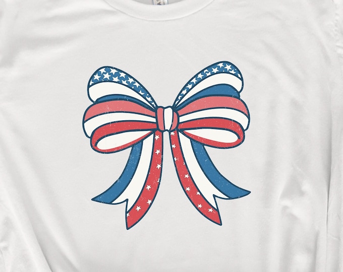 Coquette American Girl PNG, 4th of July Sublimation, USA Flag, Gifts for Girls, American Flag & Pink Bow Design, Freedom Theme