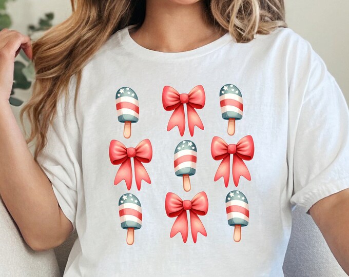 Sweet Land of Liberty PNG, USA Ice-Cream & Popsicle, American Coquette, 4th of July Independence Day Sublimation, Funny Clipart