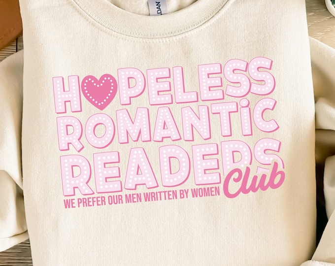 Hopeless Romantic Readers Club PNG, Vintage Bookish Digital Clipart, Mystical Romance Book Lover Gift, Reading Social Club, Instant Download