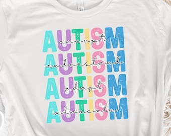 Autism Awareness PNG, Special Education Sublimation Design, Neurodivergent Acceptance, Autism Mom PNG Tee, Inclusive Autistic Pride Graphic