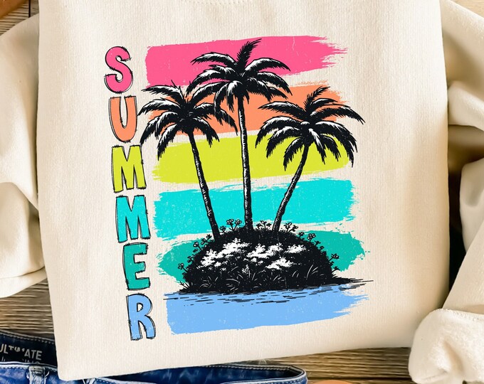 Summer Vibes PNG, Beach Vibes PNG, Hello Summer PNG, Bright Doodle, Lake Days png, Tropical Palm Tree, Ocean Sunset png, Vacation png