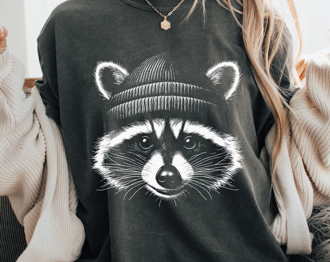 Bandit Cute Raccoon SVG, Funny Animal Shirt Design, Hipster Trash Panda Digital Download, Woodland Creature Graphic, Bandit Tee Clipart