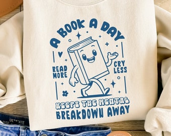 A Book A Day Keeps The Mental Breakdown Away Sticker, Funny Book Lover Sticker, Teacher Sticker, Dark Academia Bookish Sticker, Reading Gift