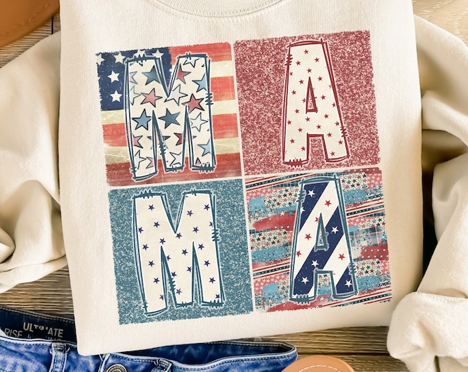 Retro Boho Mama PNG, 4th of July Sublimation Designs, American Mama PNG, Patriotic Mama, Independence Day PNG, Digital Download