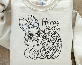 Cute Easter Bunny Peeps PNG for Sublimation & Tee Designs, Adorable Rabbit with Easter Eggs Clipart, Vintage  Groovy Easter Printable