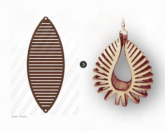 Sculpted Earring SVG, Leather Twisted SVG, Pendant SVG Tridimensional Earrings dxf 3D Leather Jewelry Laser Cut Template Commercial Use