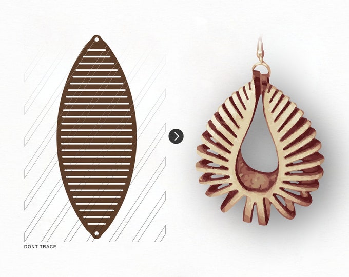 Sculpted Earring SVG, Leather Twisted SVG, Pendant SVG Tridimensional Earrings dxf 3D Leather Jewelry Laser Cut Template Commercial Use
