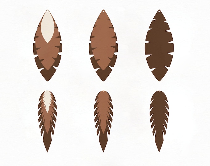 Stacked Earrings SVG -  Leather Earrings Template SVG - Tear Drop svg - Pendant svg - Leather Earring - Cricut svg Template - Silhouette