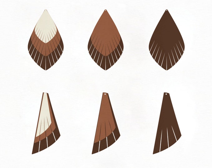 Stacked Earrings SVG -  Leather Earrings Template SVG - Tear Drop svg - Pendant svg - Leather Earring - Cricut svg Template - Silhouette