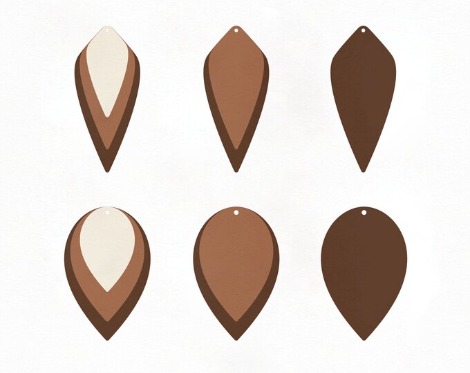 Stacked Earrings SVG -  Leather Earrings Template SVG - Tear Drop svg - Pendant svg - Leather Earring - Cricut svg Template - Silhouette