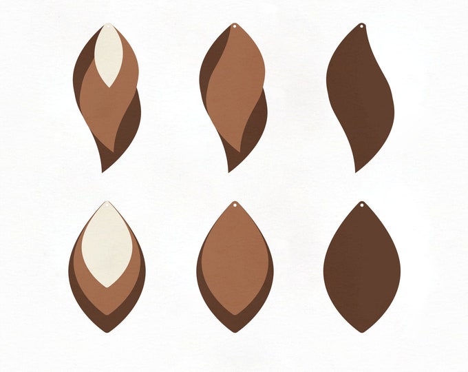 Stacked Earrings SVG -  Leather Earrings Template SVG - Tear Drop svg - Pendant svg - Leather Earring - Cricut svg Template - Silhouette