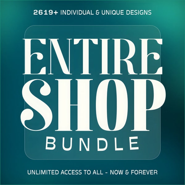 LIFETIME Entire Shop Bundle, 2619+ Cliparts, PNG Designs, SVG Files, Access to Current/Future Downloads, Whole Shop Unlimited Commercial Use