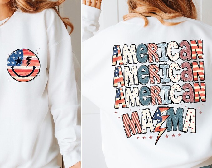 4th of July PNG, Retro American Independence Day, Mother Day Mama, America Shirt, Retro Sublimation, American Flag, Fourth of July PNG