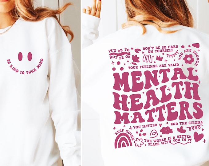 Mental Health Inspirational PNG Sublimation Design, Affirmations, Be Kind to Your Mind, You Are Enough, Self Love, Therapist PNG, Awareness