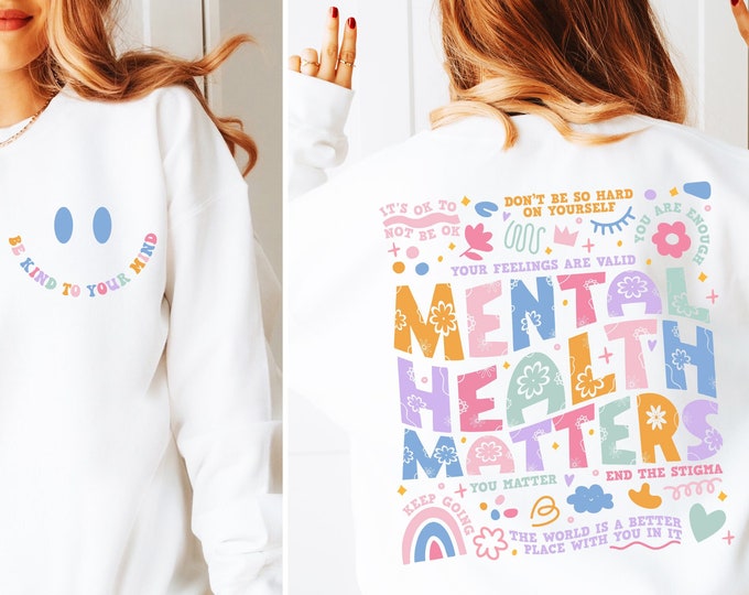 Mental Health Inspirational PNG Sublimation Design, Affirmations, Be Kind to Your Mind, You Are Enough, Self Love, Therapist PNG, Awareness