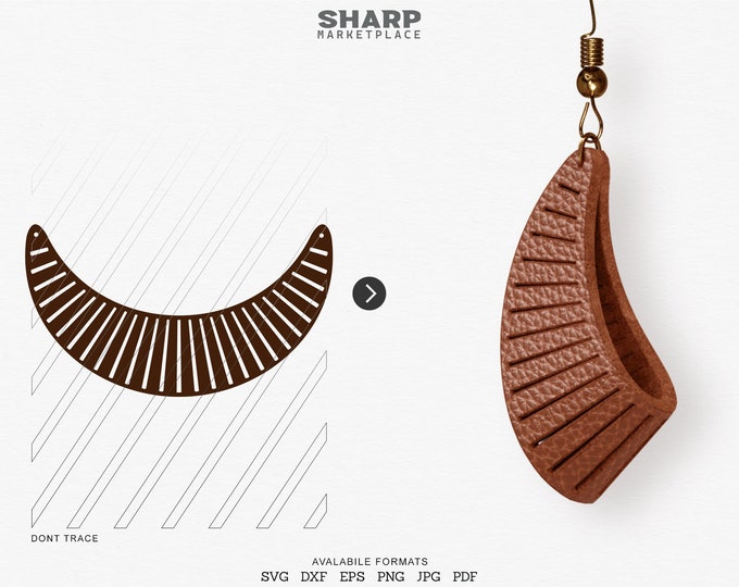 Sculpted Earring SVG, Leather Twisted SVG, Pendant SVG Tridimensional Earrings dxf 3D Leather Jewelry Laser Cut Template Commercial Use