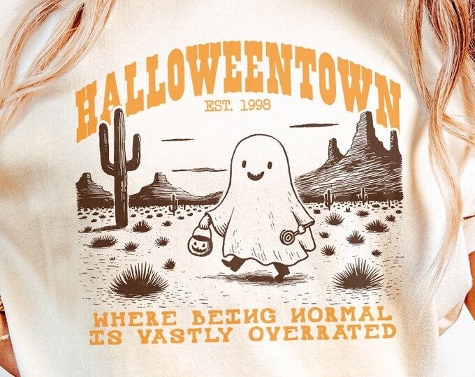 Retro Halloweentown 1998 PNG, Ghost, Spooky Vibes, Trendy Fall & Halloween Ghost Sublimation Designs, Vintage Halloween Shirt Digital