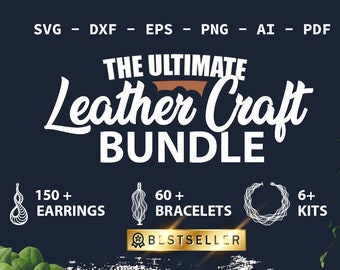 Ultimate Leather Craft Bundle - Earrings SVG - Tear Drop SVG - Pendant SVG - Leather Earring - Jewelry Laser Cut Template - Commercial Use