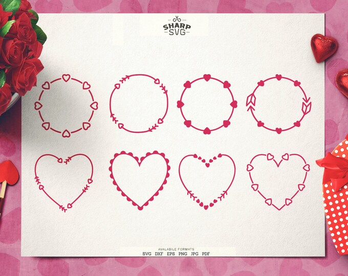 Valentine Frames SVG | Valentine's Day SVG | Valentine's Day Quotes svg - Cricut svg files - Silhouette cut files BUNDLE