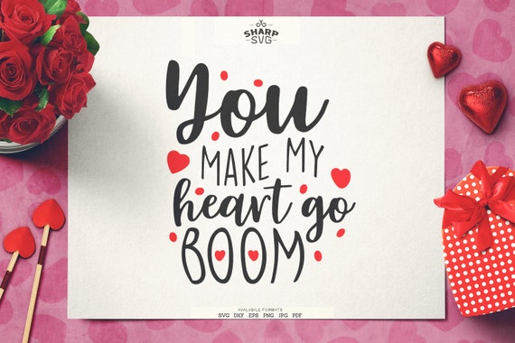 Valentine's Day Rose SVG With Love Phrases 