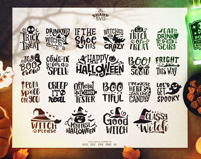 Halloween SVG Bundle - SVG Files for Cricut - Witch SVG - Pumpkins svg - halloween quotes svg - halloween silhouette - halloween clip art