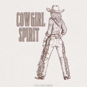 Wild Western Cowgirl Spirit PNG, Stile retrò Cowgirl PNG, Maglietta vintage Western PNG, Download digitale del paese, Sublimazione grafica della maglietta