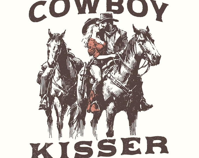 Western Valentine PNG, Cowboy Kisser PNG, Western Kiss png, Western Sublimation, Vintage Cowboy PNG, Valentines Kisser, Western Designs
