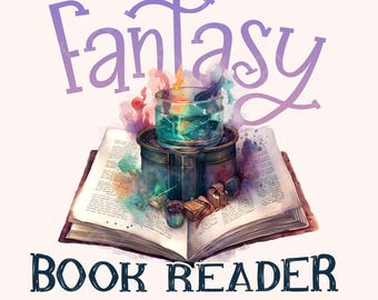 Fantasy Readers Book Club png, PNG, Digital Download, Book Lover png, Reading png, Fantasy png, Bookish png, Dragon png, Mystical