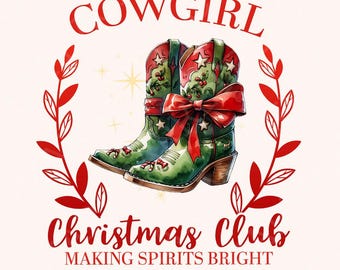 Cowgirl Christmas PNG, Retro Christmas PNG, Merry Christmas png, Christmas Shirt PNG, Christmas Western, Digital Download
