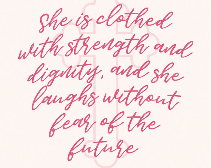 Proverbs 31 PNG, She is Clothed PNG, Bow Png, Christian Png Coquette, Bible Verse Bow Png, Pink Coquette Bow PNG, Sublimation Design