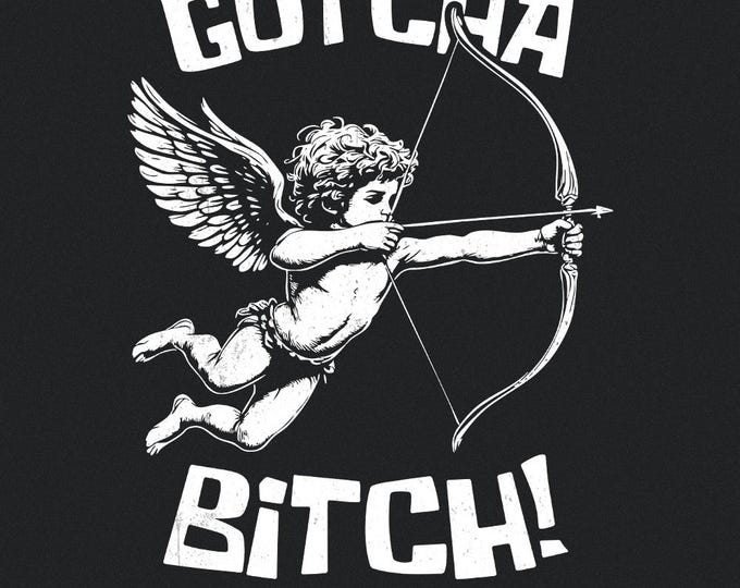 Cupid Funny Valentine's Day PNG, Gotcha B PNG, Retro Valentine's Day, Galentines Day, Sarcastic PNG, Anti Valentine Club, Valentine's Day