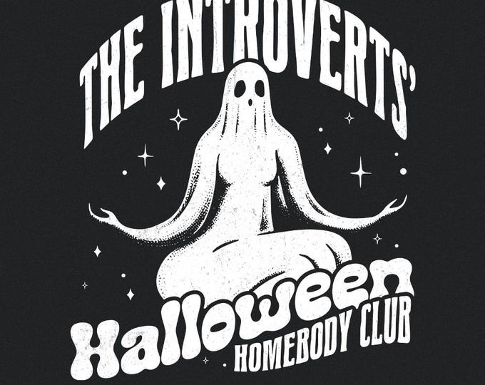 Introverts Halloween Homebody Club PNG, Funny Halloween Digital Download, Ghost Design, Spooky Clipart, Instant Download