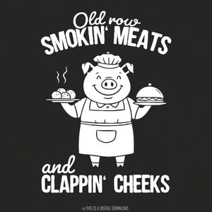 Smokin' Meats And Clapping Cheeks Png, Maglietta grafica umoristica, Appassionati di barbecue, Grigliata estiva, Maestri della griglia, Affumicatore di carne Png, Famiglia